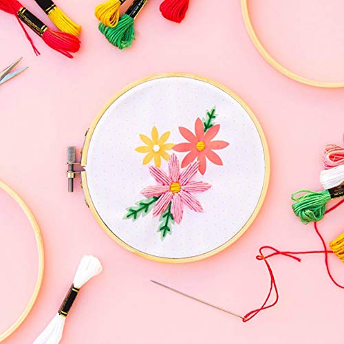 Similane 12 Pieces 3 Inch Embroidery Hoops Bamboo Circle Cross Sti...