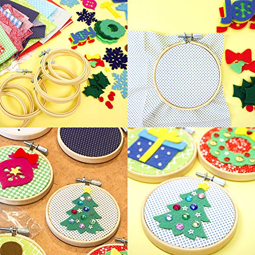 Similane 12 Pieces 3 Inch Embroidery Hoops Bamboo Circle Cross Sti...