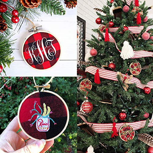 Similane 12 Pieces 3 Inch Embroidery Hoops Bamboo Circle Cross Sti...