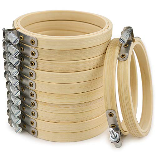 Similane 12 Pieces 3 Inch Embroidery Hoops Bamboo Circle Cross Sti...