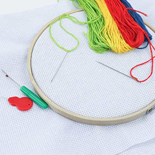 Similane 6 Pieces Aida Cloth 14 Count Cross Stitch Fabric, White, ...