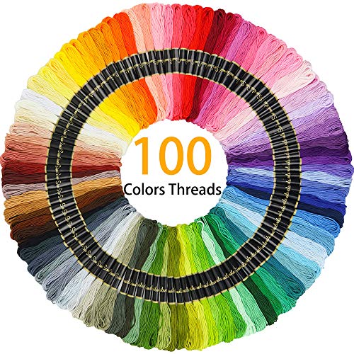 Similane Embroidery Kit 215 Pcs,100 Colors Threads,5 Pcs Embroider...