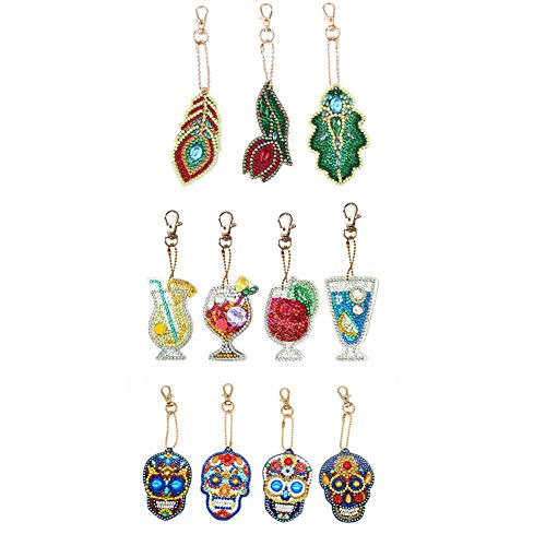 5D DIY Key Chain Set Full Drill Diamond Painting Kits for Adults, ...