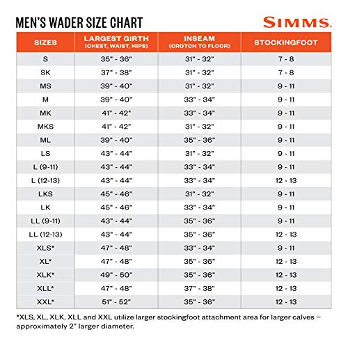 Simms Mens Tributary Stockingfoot Waterproof Chest Fishing Waders,...