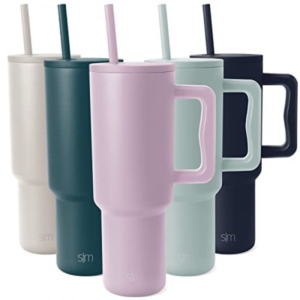 Simple Modern 40 oz Tumbler with Handle and Straw Lid Color “Mauve Me”