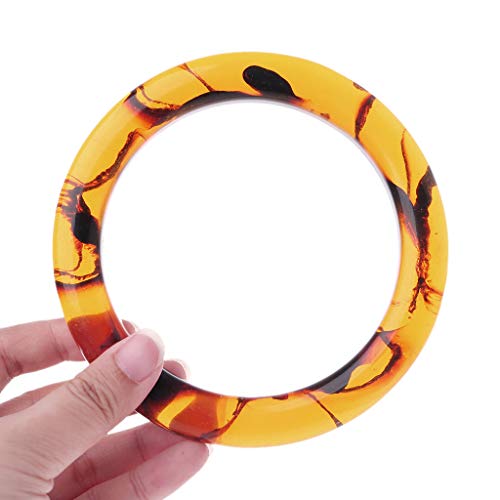SimpleLif Round Resin Wooden Handle,DIY Handbag Frame Bag Replacem...