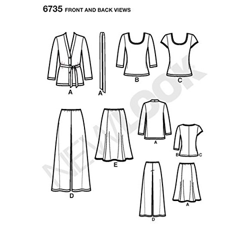 New Look Sewing Pattern 6735 Misses Separates, Size A 10-12-14-16...