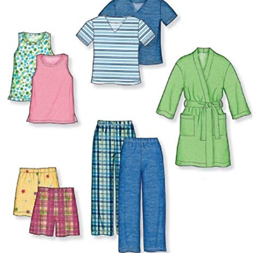 New Look Sewing Pattern 6847 Child Sleepwear, Size A 3-4-5-6-7-8