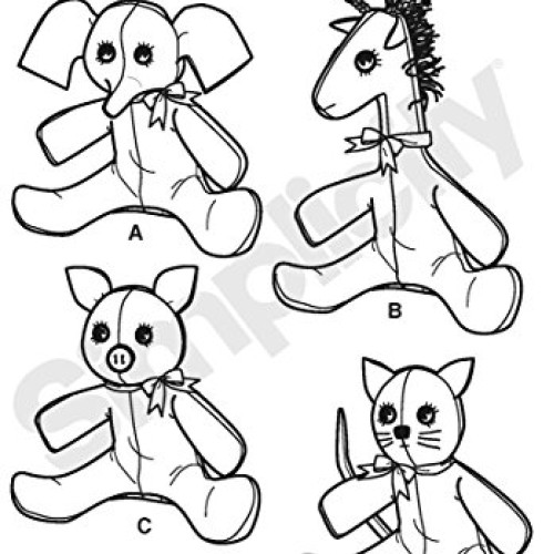 Simplicity 2613 Cute Stuffed Animal Sewing Pattern for Children an...