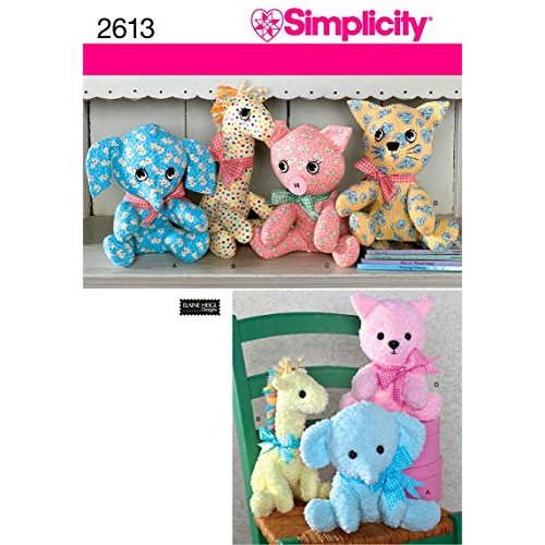 Simplicity 2613 Cute Stuffed Animal Sewing Pattern for Children an...