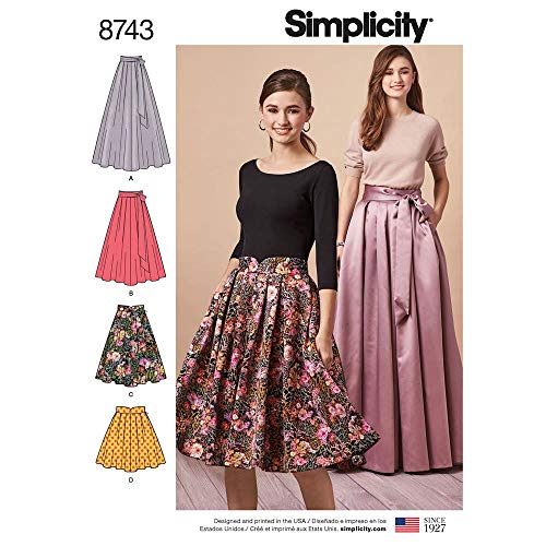 Simplicity 8743 Misses Pleated Skirts R5 Sizes 14-22 Multi