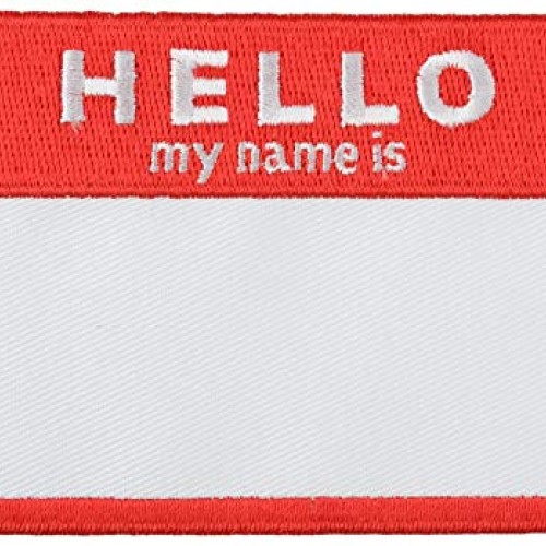 Simplicity Hello Name Tag Applique Clothing Iron On Patch, 2.5 ...