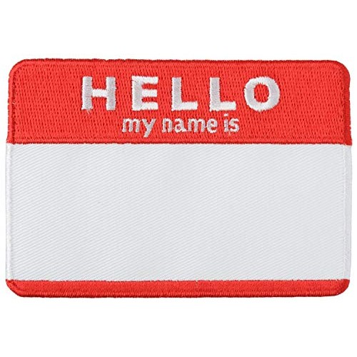 Simplicity Hello Name Tag Applique Clothing Iron On Patch, 2.5 ...