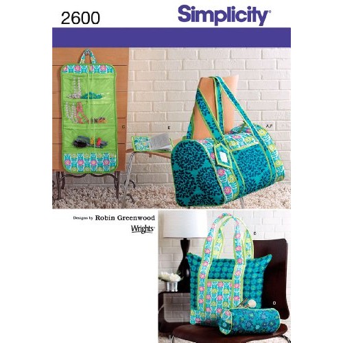 Simplicity Robin Greenwood Pattern Quilted Travel Accessories, Duf...