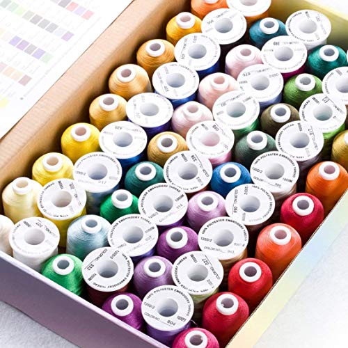 Simthread 63 Brother Colors Polyester Embroidery Machine Thread Ki...