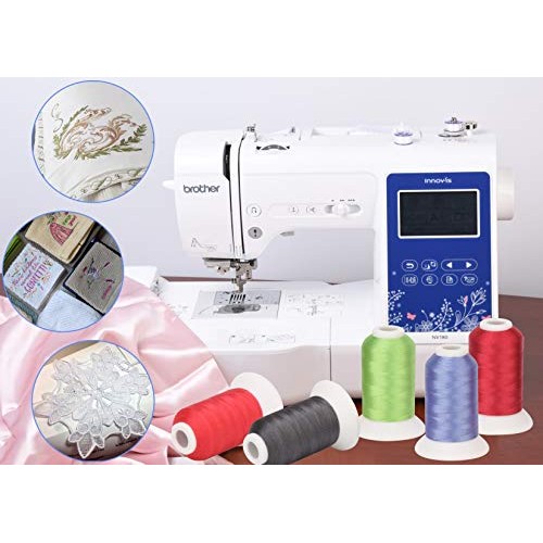 Simthread 63 Brother Colors Polyester Embroidery Machine Thread Ki...