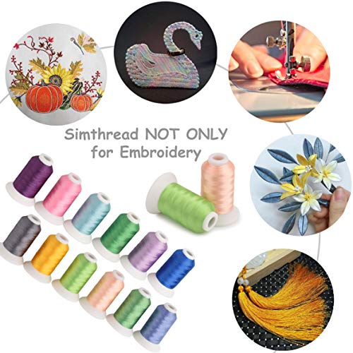 Simthread 63 Brother Colors Polyester Embroidery Machine Thread Ki...