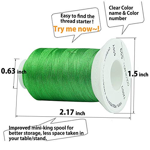 Simthread 63 Brother Colors Polyester Embroidery Machine Thread Ki...