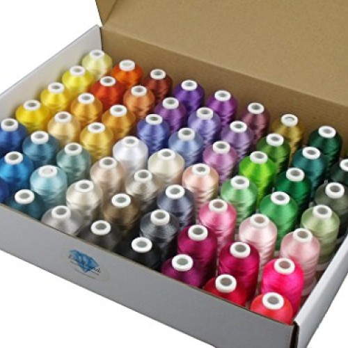 Simthread 63 Brother Colors Polyester Embroidery Machine Thread Ki...