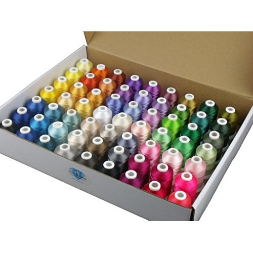 Simthread 63 Brother Colors Polyester Embroidery Machine Thread Ki...