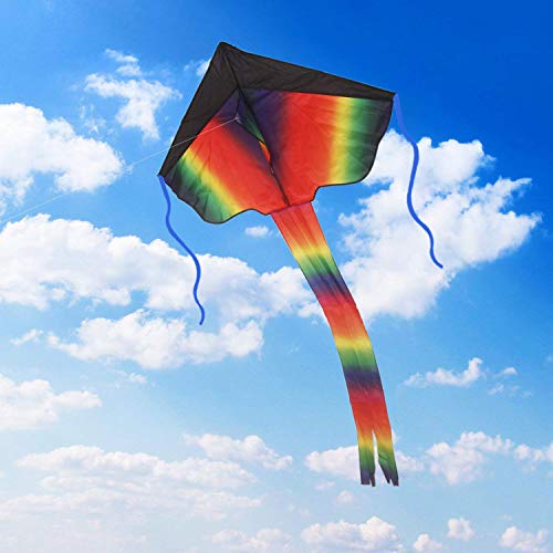 SINGARE 2 Pack Rainbow Delta Kite, Kites for Kids Adults Easy to F...
