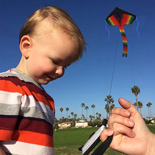 SINGARE 2 Pack Rainbow Delta Kite, Kites for Kids Adults Easy to F...