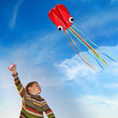 SINGARE Large Octopus Kites, Long Tail Beautiful Easy Flyer Kites ...