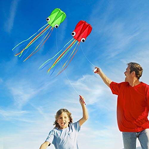 SINGARE Large Octopus Kites, Long Tail Beautiful Easy Flyer Kites ...