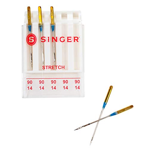 SINGER 04721 Size 90/14 Stretch Sewing Machine Needles, 5-Count