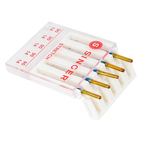 SINGER 04721 Size 90/14 Stretch Sewing Machine Needles, 5-Count