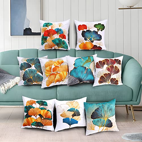 SINOBJ Set of 9,Throw Pillow Covers 20x20 Square,Soft Two Sides Pr...