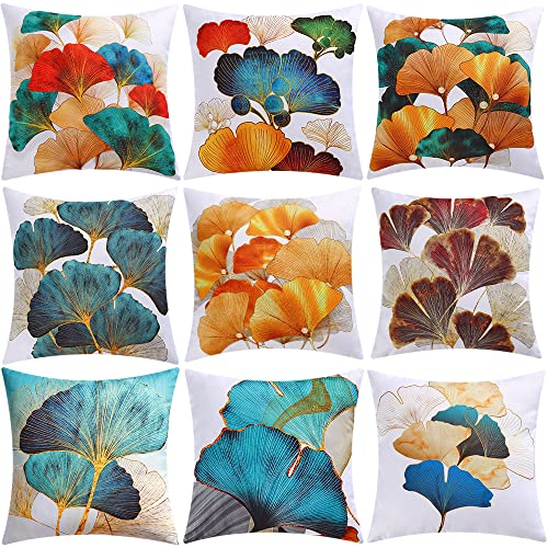 SINOBJ Set of 9,Throw Pillow Covers 20x20 Square,Soft Two Sides Pr...