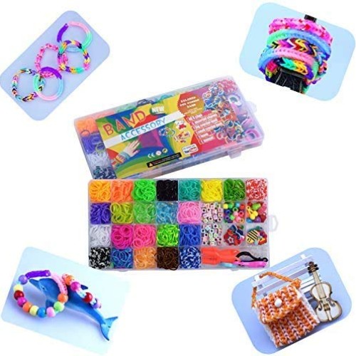 Colorful Rubber Bands for Bracelet Making Kit, Over 2000 Loom Band...