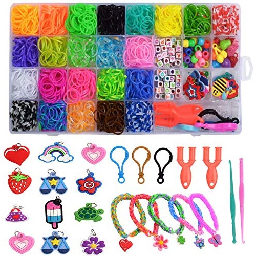 Colorful Rubber Bands for Bracelet Making Kit, Over 2000 Loom Band...
