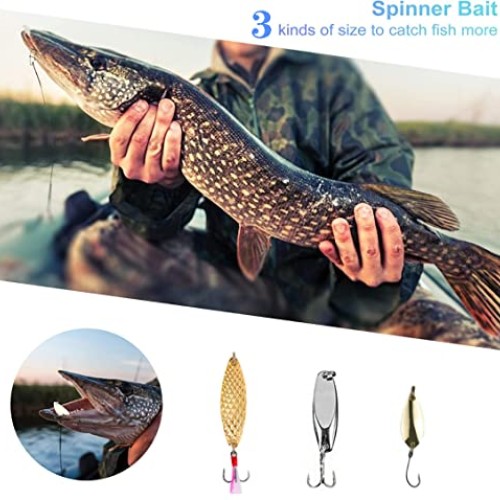 Sinrier Fishing Lures Kit for Freshwater Bait Tackle Kit for Fly F...