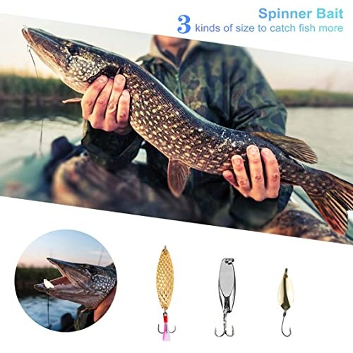 Sinrier Fishing Lures Kit for Freshwater Bait Tackle Kit for Fly F...