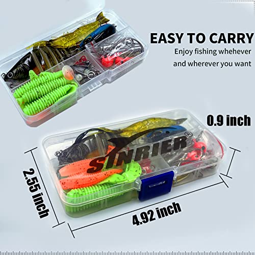 Sinrier Fishing Lures Kit for Freshwater Bait Tackle Kit for Fly F...