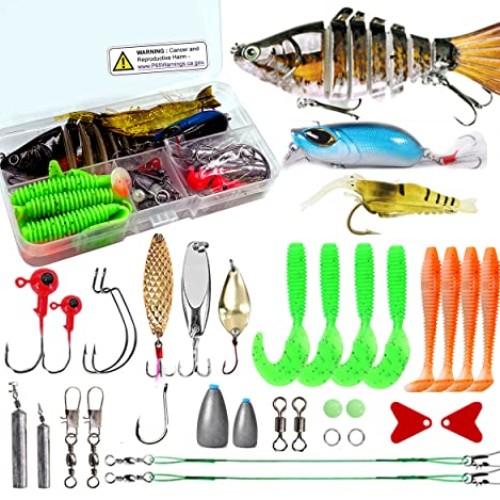 Sinrier Fishing Lures Kit for Freshwater Bait Tackle Kit for Fly F...