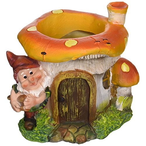SINTECHNO SNF91185-1 Cute Gnome with Mushroom House Flower Pot Pla...