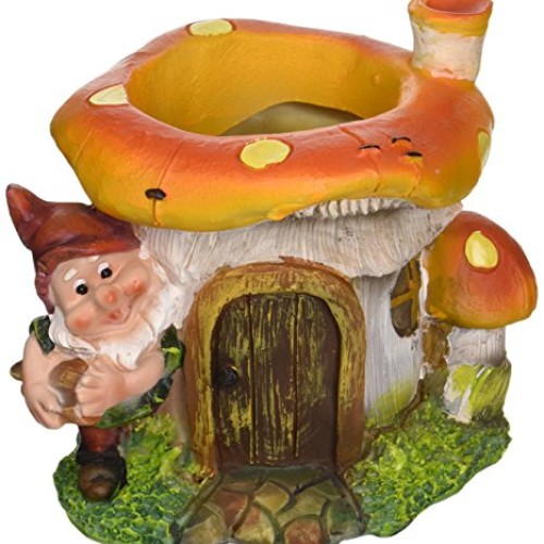 SINTECHNO SNF91185-1 Cute Gnome with Mushroom House Flower Pot Pla...