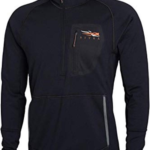 SITKA Mens Comfort Stretch Fleece Fanatic Hoody, Sitka Black, XL