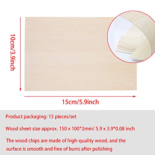 Balsa Wood Sheets, 15 Pack Natural Unfinished Wood DIY Wood Board ...