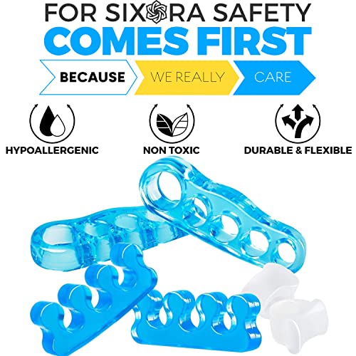 Sixora Premium Gel Toe Separators for Overlapping Toes, Toe Straig...
