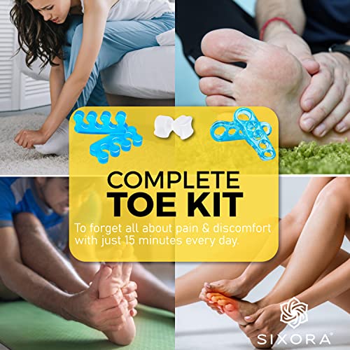 Sixora Premium Gel Toe Separators for Overlapping Toes, Toe Straig...