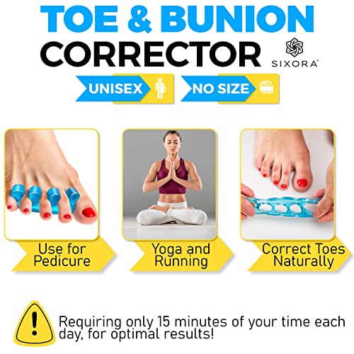 Sixora Premium Gel Toe Separators for Overlapping Toes, Toe Straig...