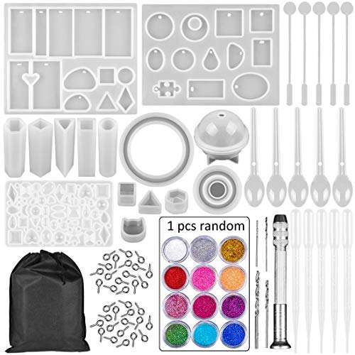 SJ 83 Pieces Resin Casting Molds and Tools Set with A Black Storag...