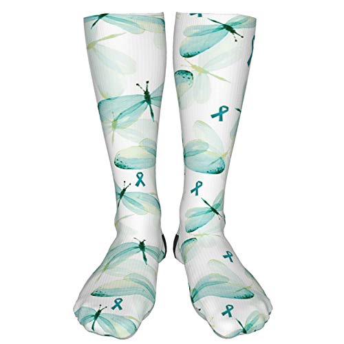 Ovarian Cancer Dragonflies and Ribbons Compression Socks for Women...
