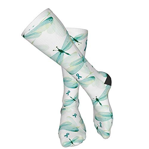 Ovarian Cancer Dragonflies and Ribbons Compression Socks for Women...