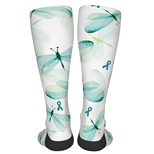 Ovarian Cancer Dragonflies and Ribbons Compression Socks for Women...
