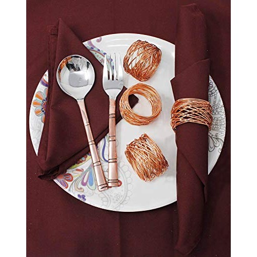 SKAVIJ Metal Mesh Napkin Rings Set for Dining Table Decoration Di...
